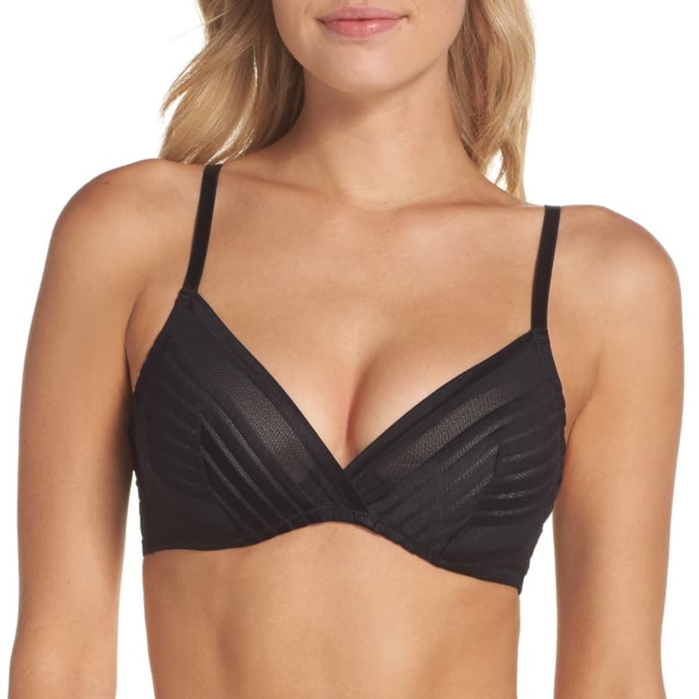 Natori Precision Sheer Mesh Black Detail Bra